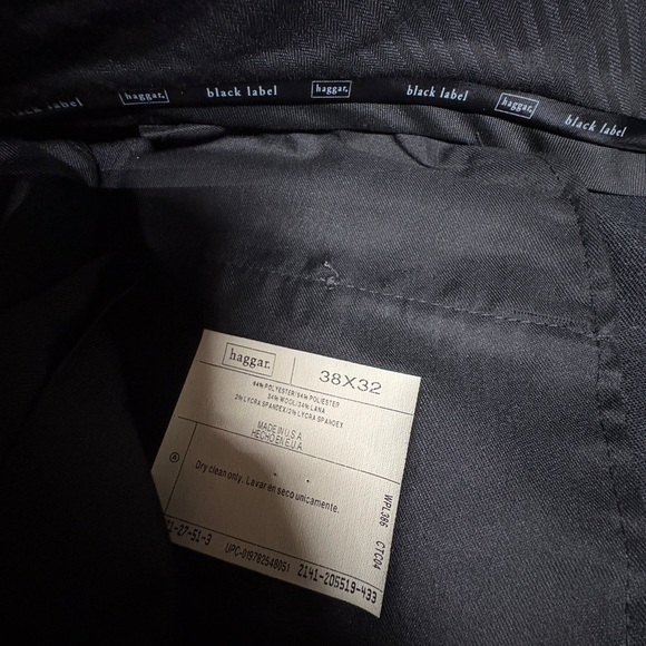 Black Label Charcoal Gray wool blend Pleated Tailored Suit Pants 38/32 -Like new - Picture 4 of 6